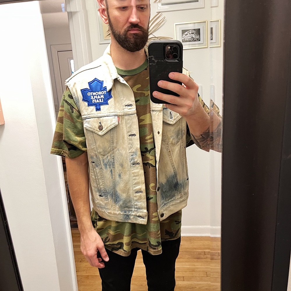 Vintage Levi Toronto Maple Leafs Denim Vest